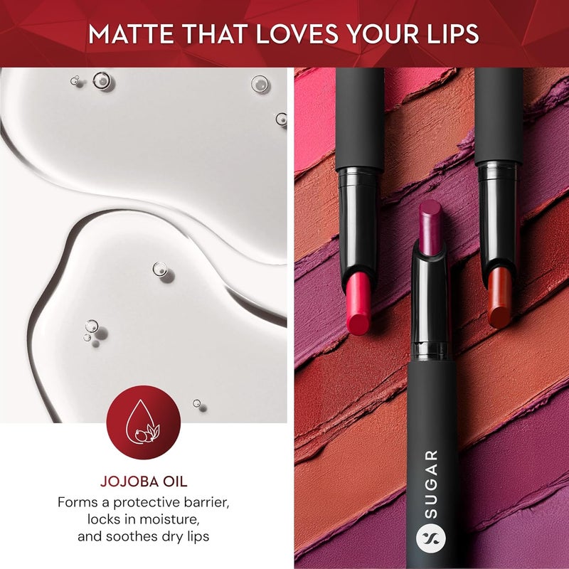 SUGAR Cosmetics Matte Attack Transferproof Lipstick - 14 Caffeine Bandit (Chocolate Brown, 2 gm) - Image 3